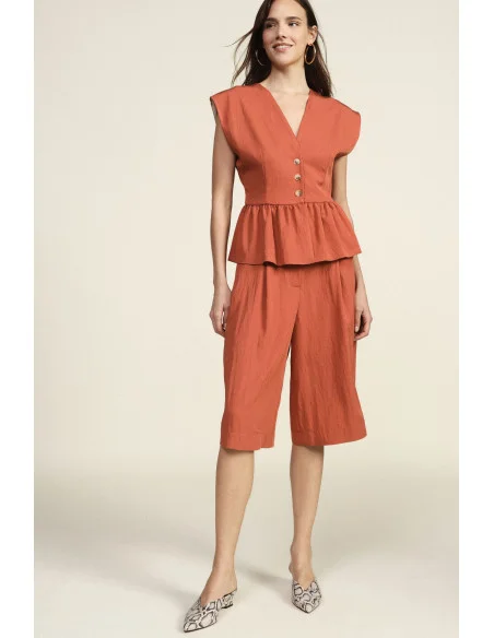 Bermuda Taille haute Pinces Poches latérales Dixie