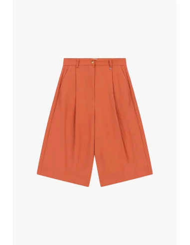 Bermuda Shorts High Waist Pinces Side Pockets Dixie