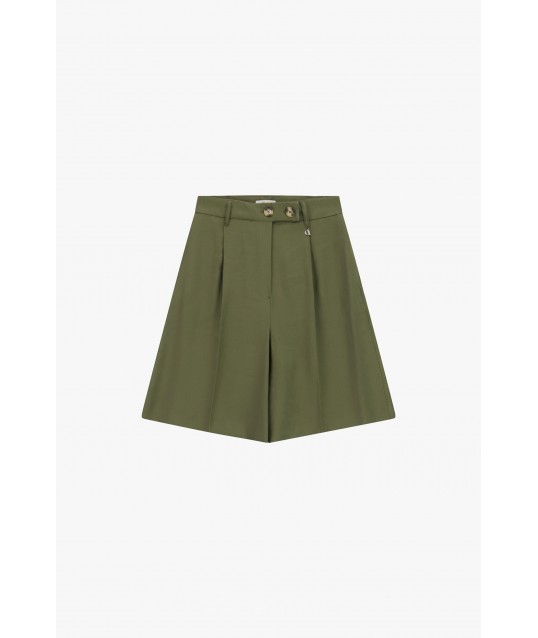 Short taille haute avec pince et double bouton Dixie