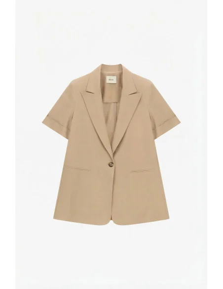 Blazer Manica Corta Monopetto Con Tasche A Filetto Dixie
