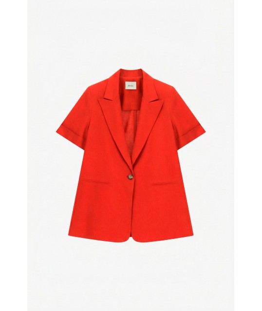 Blazer à manches courtes à simple boutonnage et poches passepoilées Dixie