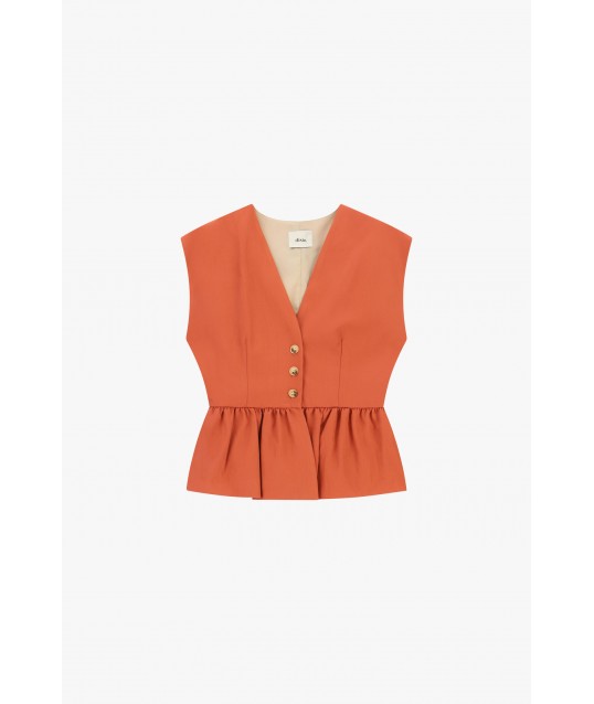 Dixie buttoned and ruffled short waistcoat