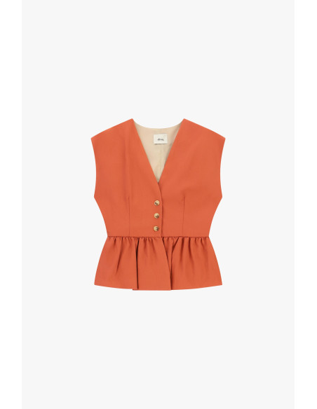 Dixie buttoned and ruffled short waistcoat