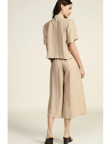 Cropped Palace Trousers With Darts And Pockets Dixie