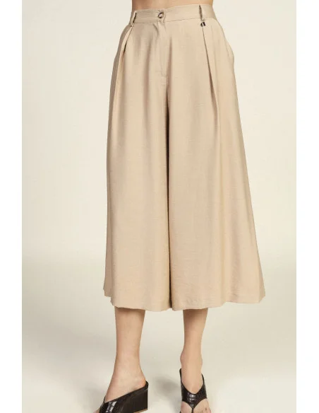 Pantaloni Palazzo Cropped Con Pinces E Tasche Dixie
