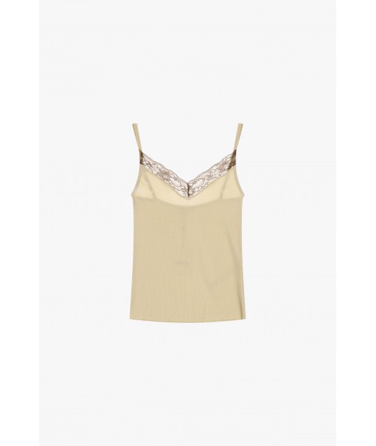 Thin Straps And V-neck Top With Lace Dixie