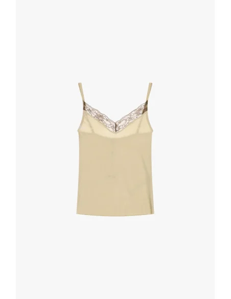 Thin Straps And V-neck Top With Lace Dixie