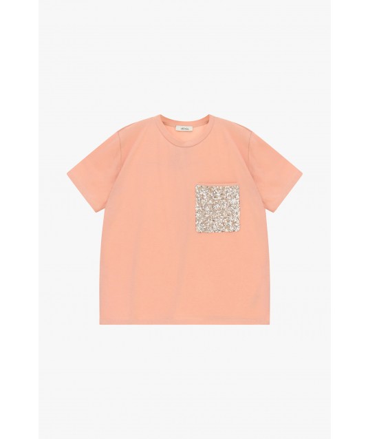 Dixie - T-shirt à manches courtes avec pochette en paillettes