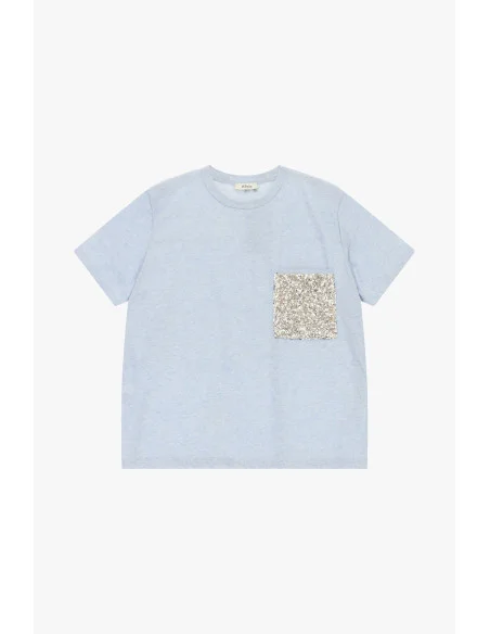 Dixie - T-shirt à manches courtes avec pochette en paillettes
