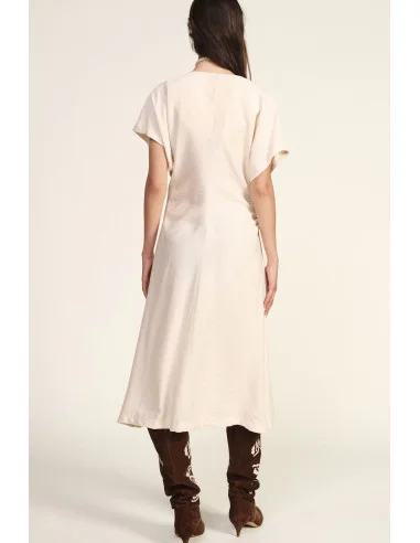 Robe midi avec drapé latéral et décolleté en V Dixie