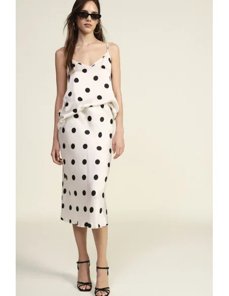 Gonna Midi A Pois Con Linea Svasata Dixie