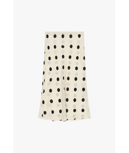 Polka Dot Midi Skirt With Dixie Flared Line