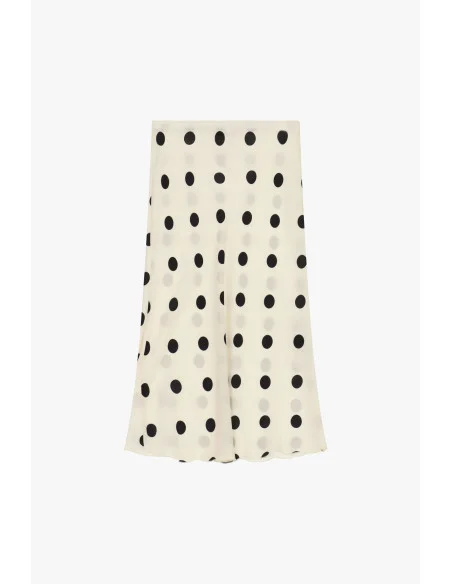 Jupe midi à pois évasée Dixie
