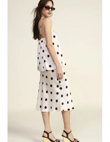 Polka-Dot A-Line Midi Skirt Dixie
