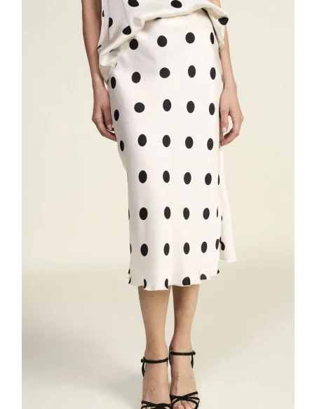 Jupe midi à pois évasée Dixie