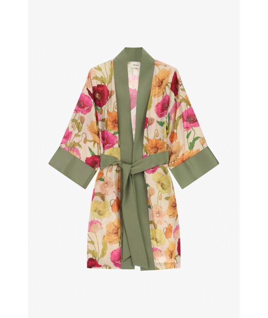Manteau fantaisie floral léger avec ceinture Dixie