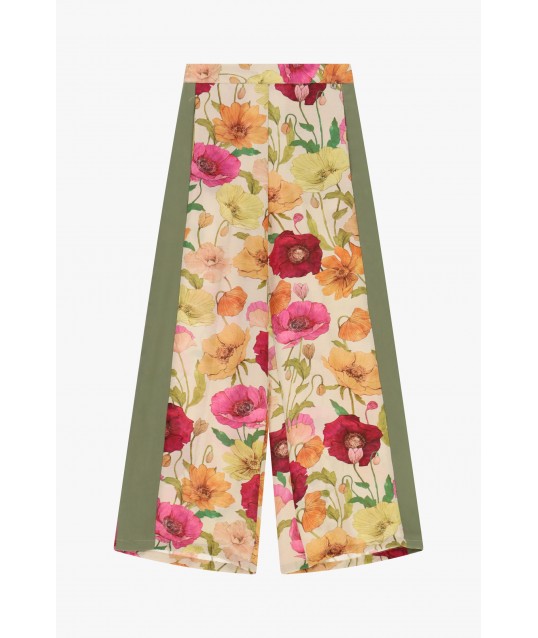 Pantalon à imprimé floral Palace Inserts contrastés Dixie