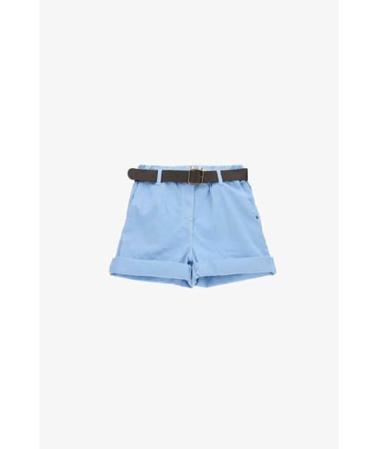 Shorts à coupe régulière avec ceinture et revers s'il vous plaît