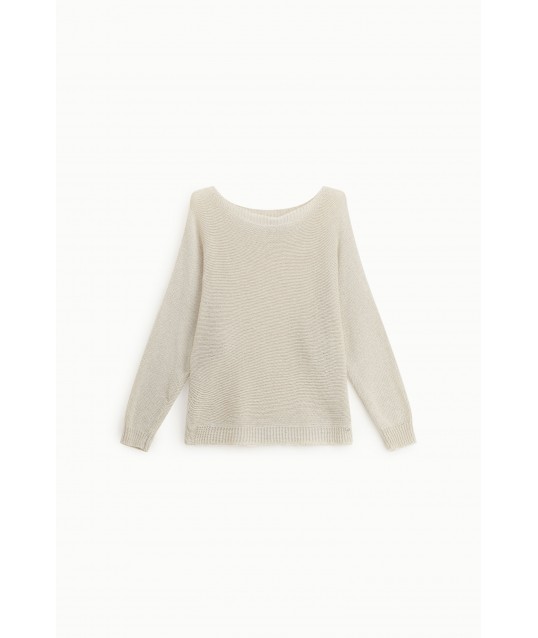Perforated Crew Neck Sweater Soft Fit Please