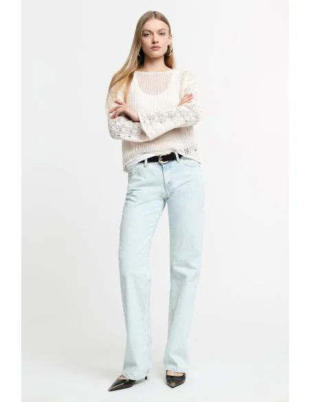 Five Pocket Straight Leg High Waist Jeans Please