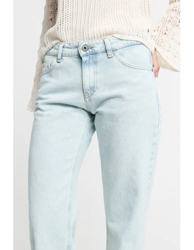 Jeans taille haute à cinq poches et jambe droite Please