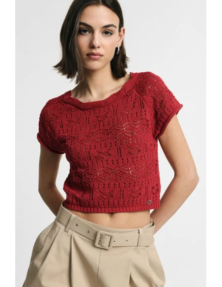 Short Cut-Out Top with Short Sleeves Please
