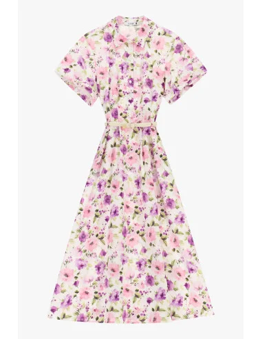 Robe longue à imprimé floral avec ceinture Please