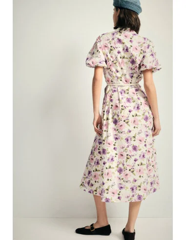 Robe longue à imprimé floral avec ceinture Please