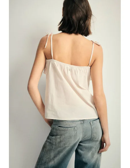 Top With Thin Straps And Front Ruffles Please