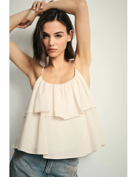 Top with Thin Straps and Double Ruffle Please