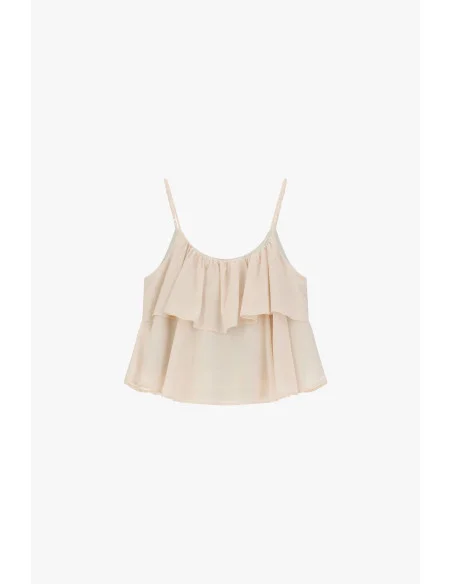Top with Thin Straps and Double Ruffle Please
