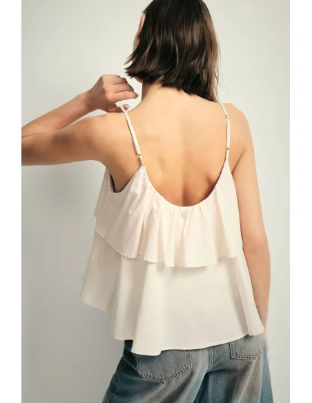 Top with Thin Straps and Double Ruffle Please