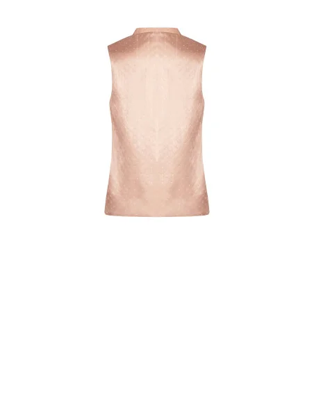 Rinascimento Rhinestone Laminated Satin Wide Blouse