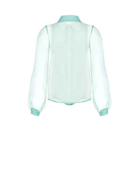 Camicia In Organza Con Ampie Maniche Rinascimento