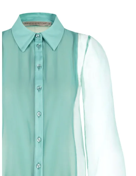 Camicia In Organza Con Ampie Maniche Rinascimento