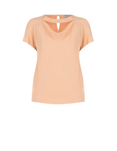 Curvy Opaque Satin Fluid Blouse With Cut-Out Rinascimento Curvy - V...