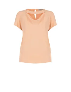 Curvy Fluid Matte Satin Blouse with Cut-Out Rinascimento Curvy