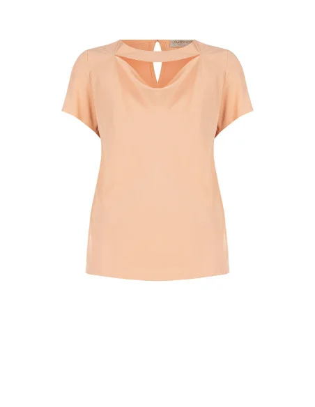 Blusa Fluida Curvy In Raso Opaco Con Cut-Out Rinascimento Curvy