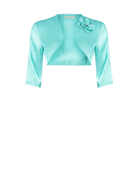 Bolero Coprispalle In Raso Con Fiore E Strass Rinascimento Curvy