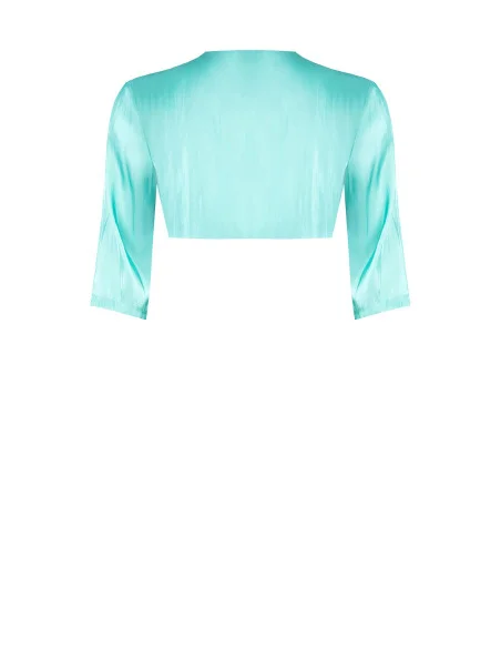 Satin Bolero Shrug with Flower and Rhinestones Rinascimento Curvy
