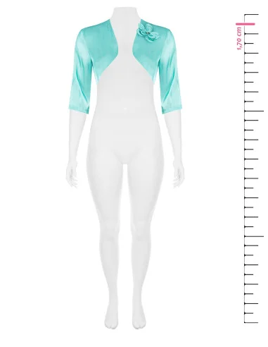 Satin Bolero Shrug with Flower and Rhinestones Rinascimento Curvy