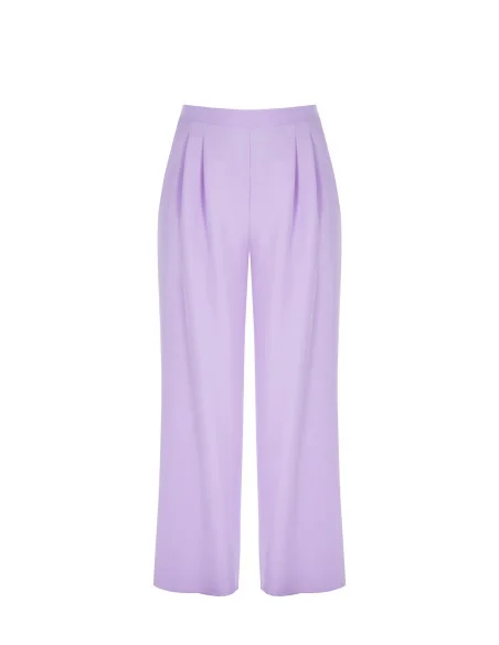Curvy Palazzo Trousers In Technical Fabric With Elasticated Waistband Rinascimento Curvy