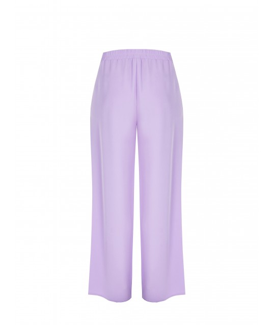 Curvy Palazzo Trousers In Technical Fabric With Elastic Rinascimento Curvy