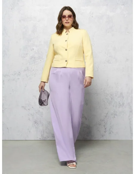 Pantalon palazzo curvy en tissu technique avec élastique Rinascimento Curvy