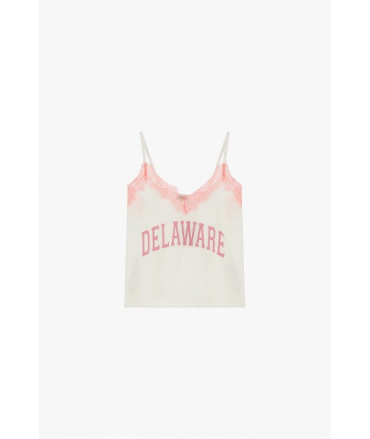 Thin Straps Top With Lace And College Print Dixie