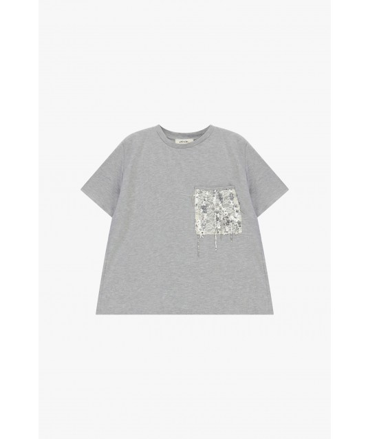 Dixie Short-Sleeved T-Shirt With Pocket And Sequins