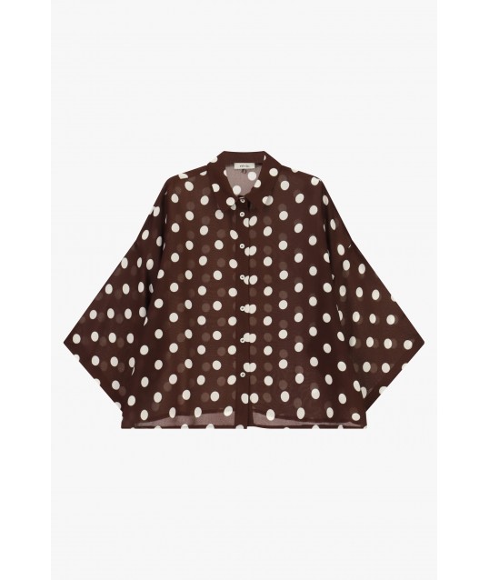 Wide Dot Shirt With Kimono Sleeves Dixie