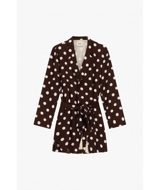 Manteau fantaisie léger à pois avec ceinture Dixie