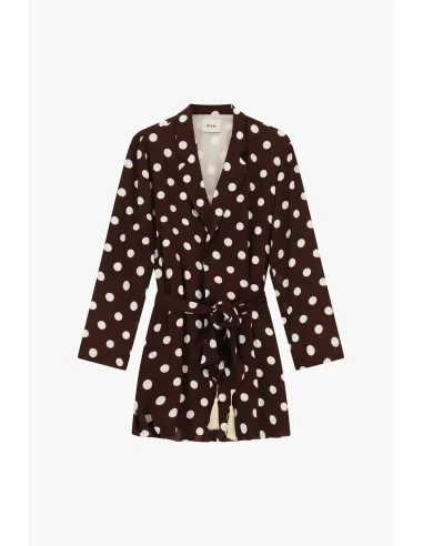 Manteau léger à pois avec ceinture Dixie