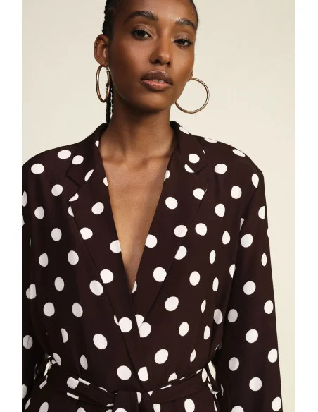 Manteau léger à pois avec ceinture Dixie